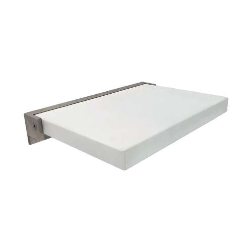 SMPPS1414UP-01BS Penelope 14-in x 14-in x 2-in Fold Up Padded Shower Seat With Brushed Stainless Hardware, White