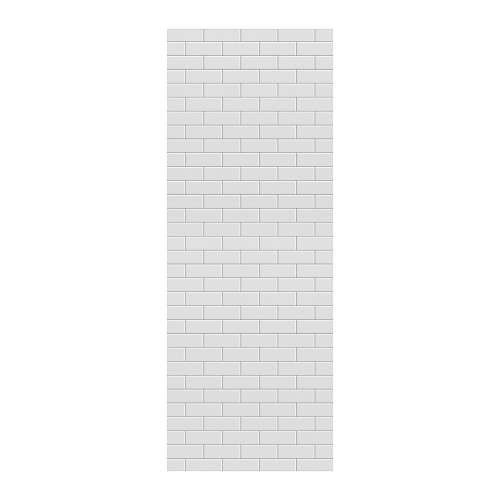 SMPW3696-131 Pioneer 36-in x 96-in Glue to Wall Wall Panel, White (Glossy 3-in x 8-in Subway Tile Pattern)