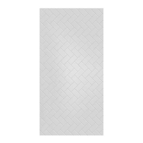 SMPW4896-431 Pioneer 48-in x 96-in Glue to Wall Wall Panel, White (Textured Herringbone Pattern)