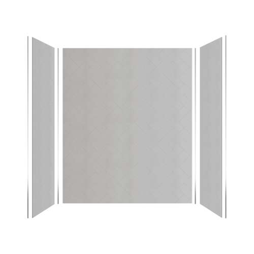 SMPWK603672-440 Pioneer 60-in x 36-in x 72-in 3-Piece Shower Wall Kit, Dark Grey (Textured Herringbone Pattern)