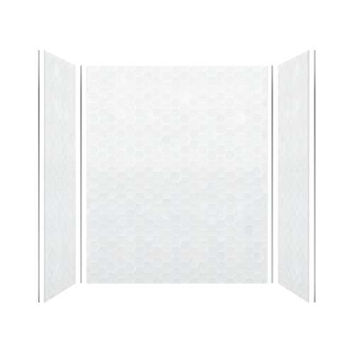 SMPWK603672-631 Pioneer 60-in x 36-in x 72-in 3-Piece Shower Wall Kit, White (Glossy 3D Hexagon Pattern)