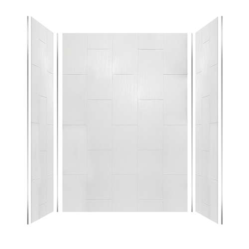 SMPWK603684-231 Pioneer 60-in x 36-in x 84-in 3-Piece Shower Wall Kit, White (12-in x 24-in Vertical Pattern)