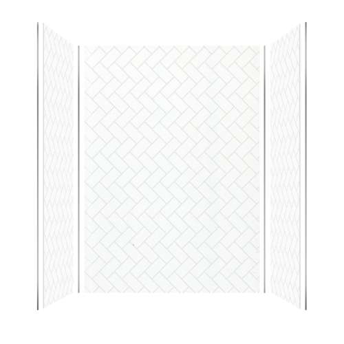 SMPWK603684-431 Pioneer 60-in x 36-in x 84-in 3-Piece Shower Wall Kit, White (Textured Herringbone Pattern)