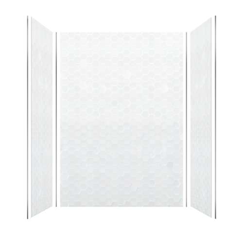 SMPWK603684-631 Pioneer 60-in x 36-in x 84-in 3-Piece Shower Wall Kit, White (Glossy 3D Hexagon Pattern)