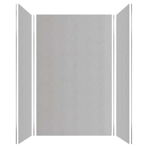 SMPWK603696-440 Pioneer 60-in x 36-in x 96-in 3-Piece Shower Wall Kit, Dark Grey (Textured Herringbone Pattern)
