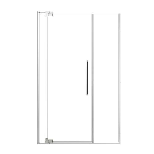 SMRDPD4876108C-BS Reverie Duo 48-in x 76-in Pivot Shower Door With 5/16-in Clear Glass And Sampson Double-Sided Handles, Brushed Stainless