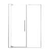 SMRDPD6076108C-BS Reverie Duo 60-in x 76-in Pivot Shower Door With 5/16-in Clear Glass And Sampson Double-Sided Handles, Brushed Stainless