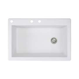 Renton Granite 33-in Drop-in Kitchen Sink - SMRTSS3322-CAB