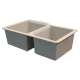 SMRUDO3120-16 Renton 32-in x 21-in x 10-in Offset 1-3/4 Double Bowls Undermount silQgranite Kitchen Sink, Cafe Latte