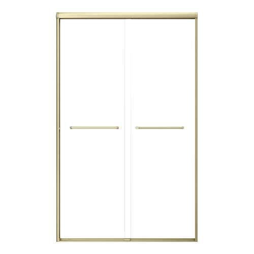 SMSBP487808C-CB Stratus 48-in x 78-in Bypass Shower Door With 5/16-in Clear Glass And Round Tube Handles, Champagne Bronze