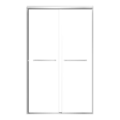 SMSBP487808C-PC Stratus 48-in x 78-in Bypass Shower Door With 5/16-in Clear Glass And Round Tube Handles, Polished Chrome