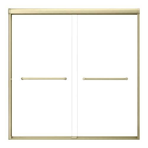 SMSBP606008C-CB Stratus 60-in x 60-in Bypass Shower Door With 5/16-in Clear Glass And Round Tube Handles, Champagne Bronze