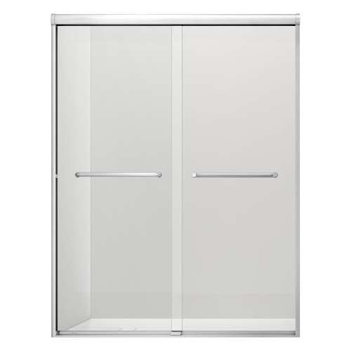SMSBP607808C-BS Stratus 60-in x 78-in Bypass Shower Door With 5/16-in Clear Glass And Round Tube Handles, Brushed Stainless