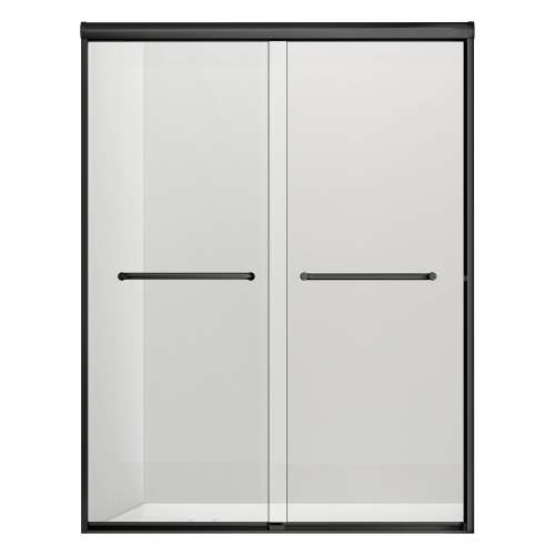 SMSBP607808C-MB Stratus 60-in x 78-in Bypass Shower Door With 5/16-in Clear Glass And Round Tube Handles, Matte Black