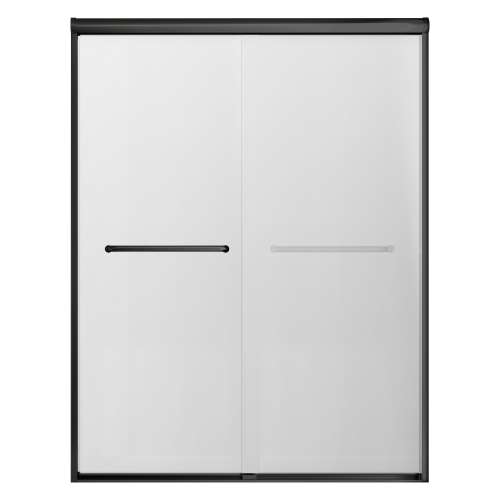 SMSBP607808F-MB Stratus 60-in x 78-in Bypass Shower Door With 5/16-in Full Frost Glass And Round Tube Handles, Matte Black
