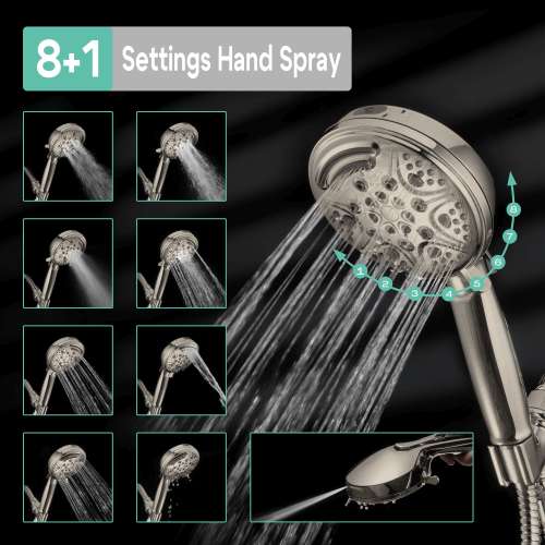 SMSGHS9F5-BN Greyson 5-in Nine Function Round Hand Shower, Brushed Nickel