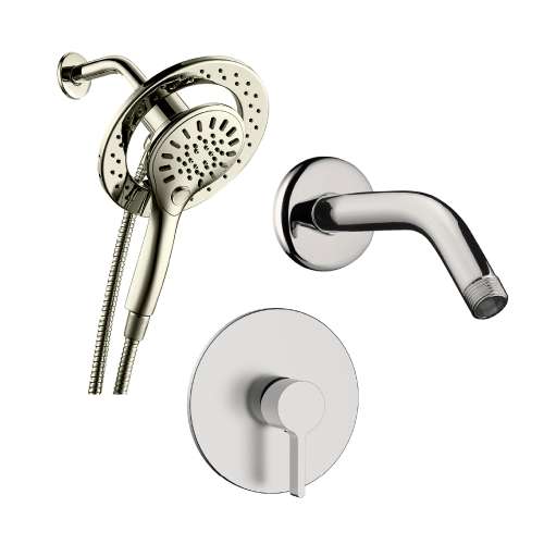 SMSPM3R-BN Theo Single Function Round ADA Pressure Balance With Magnetic Docking Hand Showerhead Set, Brushed Nickel