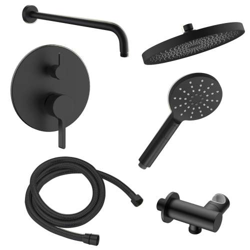 SMSPRK129H-2-MB Sadie Two Function Round ADA Pressure Balance With Hand Shower Set, Matte Black