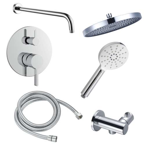 SMSPRK129H-2-PC Sadie Two Function Round ADA Pressure Balance With Hand Shower Set, Polished Chrome