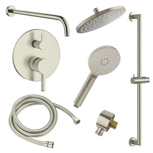 SMSPRK129HB-2-BN Sadie Two Function Round ADA Pressure Balance With Hand Shower On Bar Set, Brushed Nickel