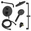 SMSPRK129HB-2-MB Sadie Two Function Round ADA Pressure Balance With Hand Shower On Bar Set, Matte Black