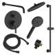 SMSPRK129HB-2-MB Sadie Two Function Round ADA Pressure Balance With Hand Shower On Bar Set, Matte Black