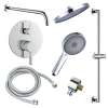 SMSPRK129HB-2-PC Sadie Two Function Round ADA Pressure Balance With Hand Shower On Bar Set, Polished Chrome