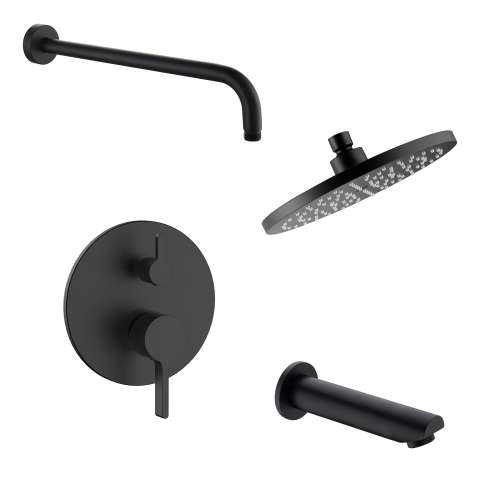 SMSPRK129T-2-MB Sadie Two Function Round ADA Pressure Balance Shower And Tub Set, Matte Black