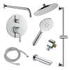 SMSPRK129TH-3-PC Sadie Three Function Round ADA Pressure Balance With Hand Shower On Bar Shower And Tub Set, Polished Chrome