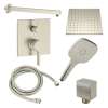 SMSPSK129HB-2-BN Sadie Two Function Square ADA Pressure Balance With Hand Shower On Bar Set, Brushed Nickel