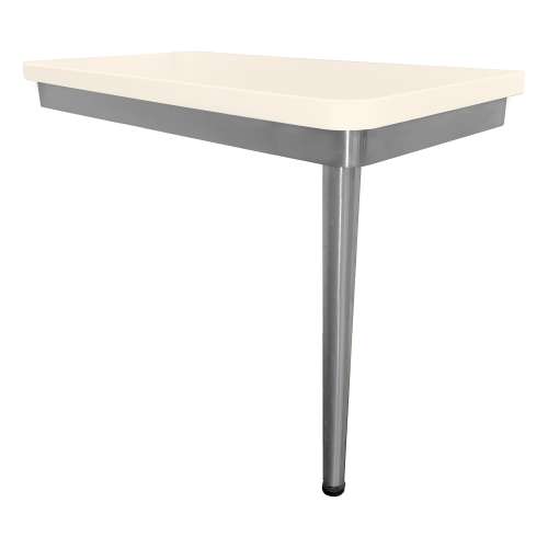 SMSSSL2412R-BS02 Savannah 24-in x 12-in x 19-in Right-Hand Shower Seat With Brushed Stainless Frame and Leg, Cameo/Biscuit