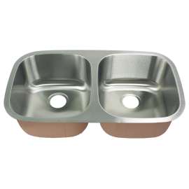 SMCUDE32188 Classica 32-in x 18-in x 8-in 18 Gauge Equal Double Bowls Undermount Stainless Steel Kitchen Sink