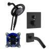 SMTPAXS-MB ArgoTherm Single Function Square Thermostatic Push Button With Magnetic Docking Hand Showerhead Set, Matte Black