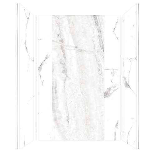 SMTWKE603696-SKI01GBKI31G Trinity Eco 60-in x 36-in x 96-in 3-Piece Shower Wall Kit, White Carrara/Sabana Grey (Glossy)