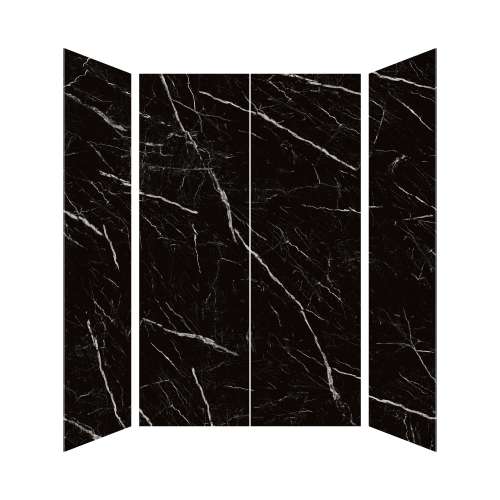 SMTWK604896C-KI03G Trinity 60-in x 48-in x 96-in 4-Piece Shower Wall Kit, Black Carrara (Glossy)