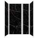 SMTWKD603696-KI03H-WW Trinity 60-in x 36-in x 96-in Shower Wall Kit With Weaver White Deco Strip, Black Carrara (Ultra Honed)