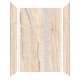 SMTWKD603696-KI32G-HO Trinity 60-in x 36-in x 96-in Shower Wall Kit With Hexagon Off-White Deco Strip, Sabana Creme (Glossy)