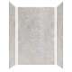 SMTWKD603696-KI34T-HO Trinity 60-in x 36-in x 96-in Shower Wall Kit With Hexagon Off-White Deco Strip, Concrete (Matte Textured)