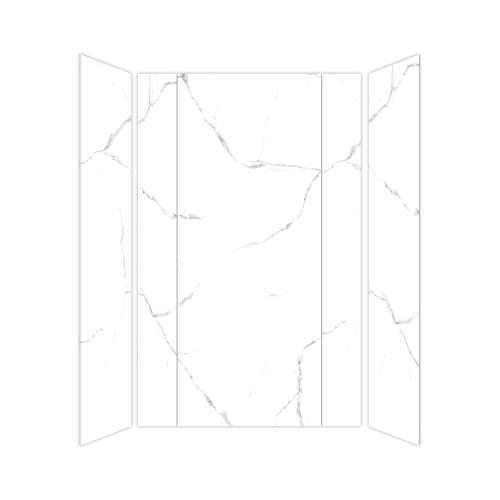 SMTWKEC603696-KI01H Trinity Eco 60-in x 36-in x 96-in 3-Piece Shower Wall Kit, White Carrara (Honed)