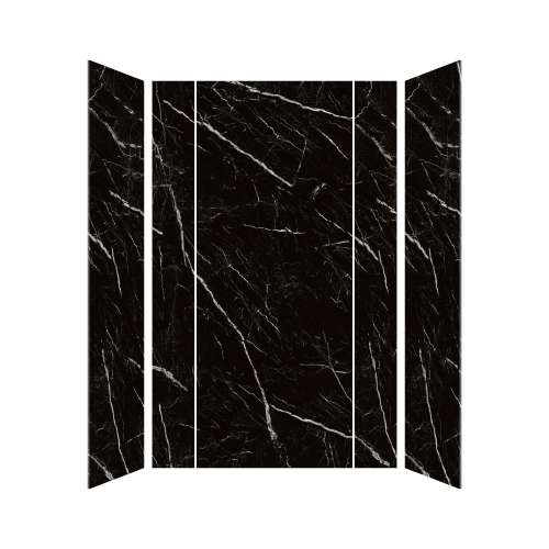 SMTWKEC603696-KI03H Trinity Eco 60-in x 36-in x 96-in 3-Piece Shower Wall Kit, Black Carrara (Honed)