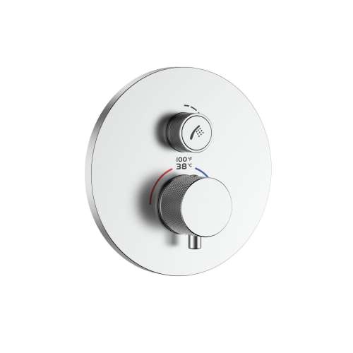 SMVAT1R-BN ArgoTherm Single Function Round Thermostatic Valve And Trim With Push Buttons, Brushed Nickel