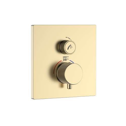 SMVAT1S-CB ArgoTherm Single Function Square Thermostatic Valve And Trim With Push Buttons, Champagne Bronze