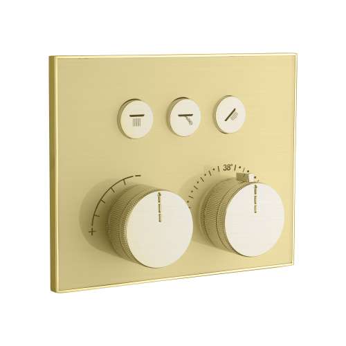 SMVAT3S-CB ArgoTherm Three Function Square Thermostatic Valve And Trim With Push Buttons, Champagne Bronze