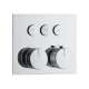 SMVAT3S-PC ArgoTherm Three Function Square Thermostatic Valve And Trim With Push Buttons, Polished Chrome