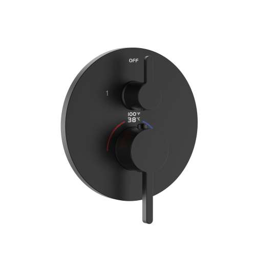 SMVFS2R-MB FlowStat Two Function Round ADA Thermostatic Valve And Trim, Matte Black