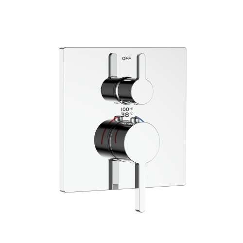 SMVFS2S-PC FlowStat Two Function Square ADA Thermostatic Valve And Trim, Polished Chrome