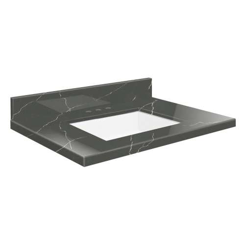 SMVTQU2522-8-M20 25-in x 22-in Vanity Top with 8-in Widespread Faucet Hole, Marble Grey