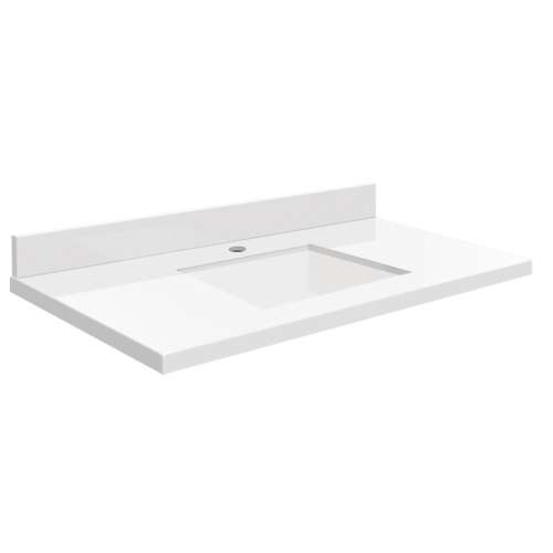 SMVTQU3122-1-C01 31-in x 22-in Vanity Top with Single Faucet Hole, Mia White