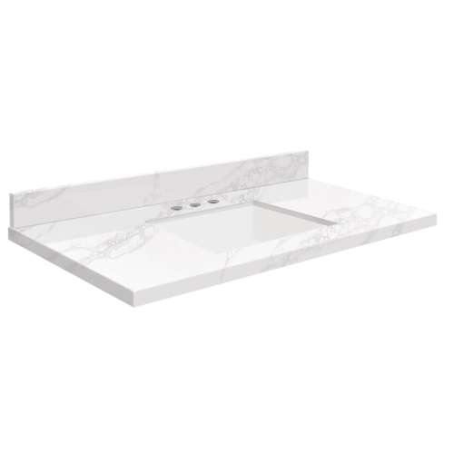 SMVTQU3122-8-M10 31-in x 22-in Vanity Top with 8-in Widespread Faucet Hole, White Carrara