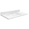 SMVTQU3722-1-M10 37-in x 22-in Vanity Top with Single Faucet Hole, White Carrara